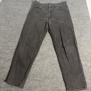 Levis 550 Jeans Mens 38x32 Black Washed Relaxed Fit Tapered Leg Denim Orange Tab